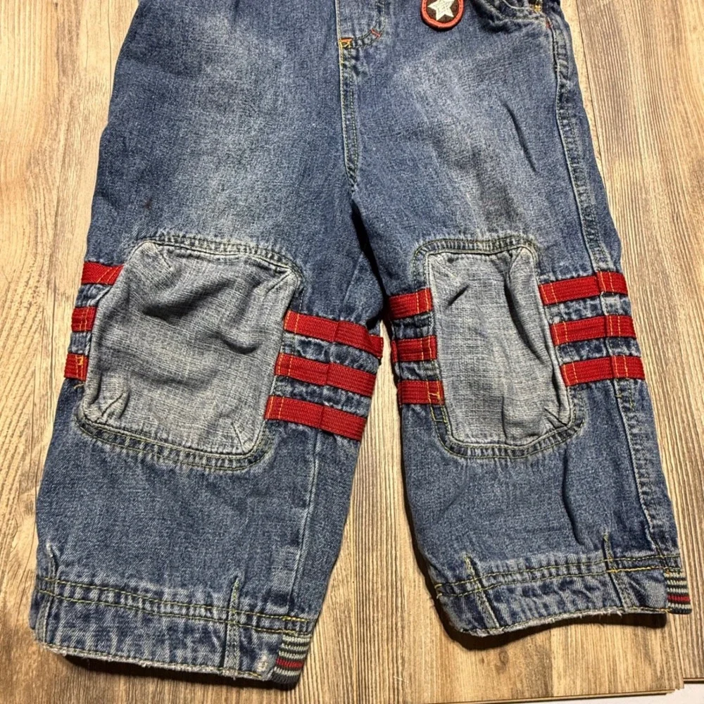 Oilily Kids Denim Overalls Vintage Y2K Streetwear Star Patch Size 92 2T